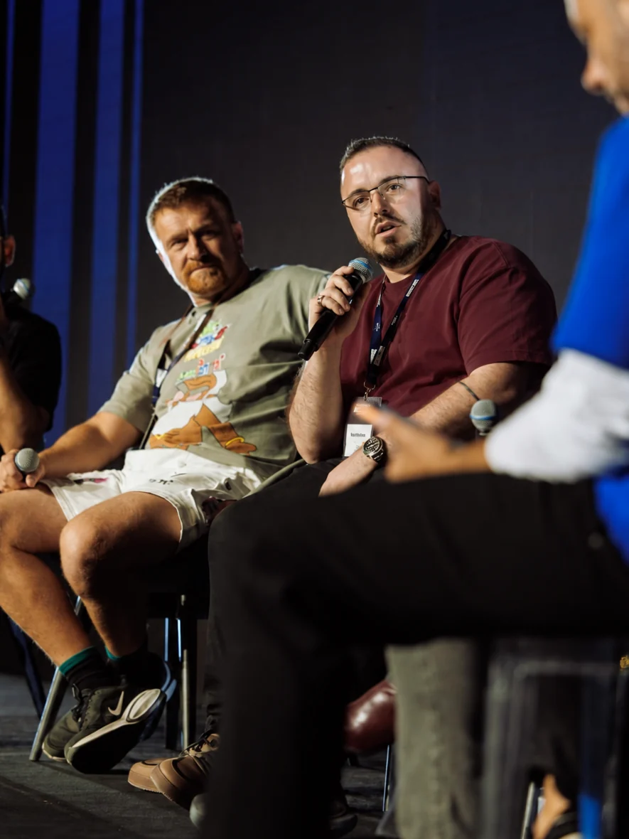 Nabil Khaled speaking during a panel discussion